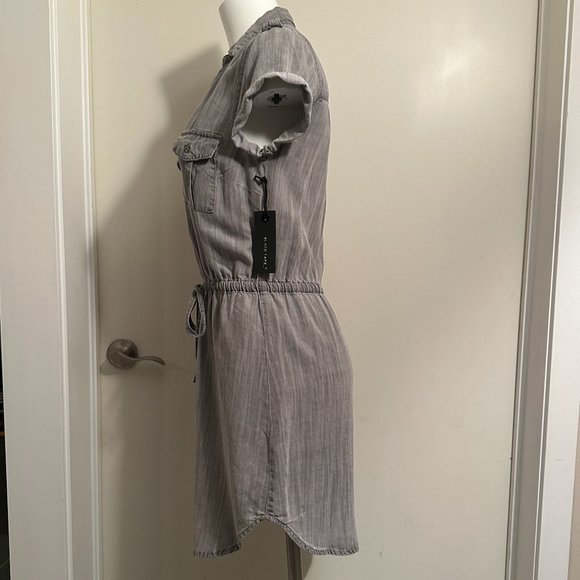 New! BLACK TAPE SHIRT DRESS - Picture 4 of 5